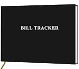 Bill Tracker Notebook - Monthly Bill Organizer & Planner for Personal Budgeting Financial, Payments Checklist Organizer, 7" x 10", Black