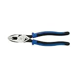 Klein Tools J2000-9NECRTP Side Cutter Linemans Pliers, Made in USA, with Tape Pulling and Wire Crimping, High Leverage, 9-Inch