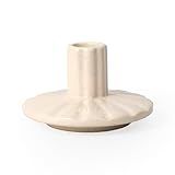 Candlestick Holder for Taper Candles - Off-White/Cream Colour in 3 Styles. (Scalloped)