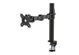 Amazon Basics Single Computer Monitor Stand with Cable Management, Height Adjustable VESA Desk Arm Mount, Fully Adjustable Tilt and Rotation, Steel, Black, Fits 13-30" Screens