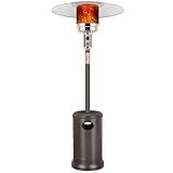 Hykolity 50,000 BTU Propane Patio Heater, Stainless Steel Burner with Wheels, Table Design, Triple Protection System Outdoor Heaters for Garden, Patio, Commercial and Residential, Brown
