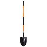 VNIMTI Heavy Duty Gardening Shovel, 56 Inch Round Blade with Fiberglass Handle (Orange)