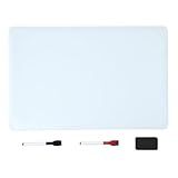 Amazon Basics Magnetic Dry Erase Board for Fridge, Whiteboard Sheet, 20" x 13", with 2 Markers and Eraser