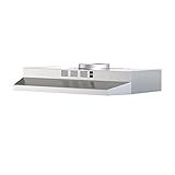 FIREGAS 30 inch Under Cabinet Range Hood, 300 CFM Powerful & 45dB Quiet Vent Hood, Slim Stainless Steel Stove Hood for Kitchen & Apartments, 2-Speed Exhaust Fan, Ducted/Ductless Convertible
