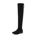 DREAM PAIRS Women's Over The Knee High Low Block Heel Riding Boots Uplace Lei,Size 8,Black,UPLACE
