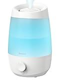 BREEZOME Humidifiers for Bedroom, 2.5L Humidifiers for Home, 250ml/h Mist Output, 7 Adjustable LED,25hrs Essential Oil Diffuser, 25dB Top Fill Ultrasonic Humidifier for Baby and Indoor Plants, White