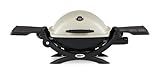 Weber Q1200 Liquid Propane Portable Gas Grill, Titanium – 1‑Burner Travel and Camping Grill with Cast‑Iron Grates & Electronic Ignition (8,500 BTU Burner)