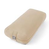 Meditation Cushion Yoga Bolster Pillow for Restorative Yoga- – Supportive Cushion for Meditation, Pilates, and Relaxation – Filled with 100% Cotton - Removable Faux Suede Cover, Beige
