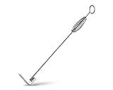 18" Charcoal Grill Rake Parts, BBQ Ash Tool Poker for Smoker. Cleaning Out and Moving Coals - Ash Shovel Tongs for Fireplace, Pizza Oven, and Wood Stove. Great BGE, Classic Joe Accessories, Stainless