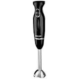 OVENTE Immersion Hand Blender, 300W Electric Handheld Portable Stick Mixer with 2 Mixing Speed and Stainless Steel Blades for Effortless Blending Smoothies, Shakes, Puree or Baby Food, Black HS560B