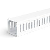 ZhiYo 2x2in Professional Server Rack Cable Management Raceway, 6.6ft (2 × 3.3ft) Cable Raceway Kit, Electrically Safe PVC Open Slot Wire Cover, Cord Hider for Under Desk/Computer/Network Cords White