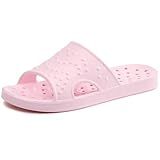 shevalues Shower Shoes for Women Men with Arch Support Quick Drying Pool Slides Lightweight Beach Sandals with Drain Holes, Pink 8-9 Women / 6.5-7.5 Men