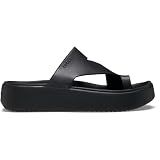 Crocs Women's Getaway Toe Loop Platform Sandals, LiteRide Comfort, Black, 8