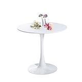 Round Dining Table White with Pedestal Base,31.5" Modern Tulip Dining Room Table for 1-4 People,Pedestal Dining Table with Round Top for Kitchen Living Room (Tulip Dining Table White)