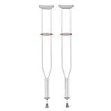 Medline Lightweight Aluminum Red Dot Crutches, for Patients 5’10”–6’6” Tall, Walking Aid for Adults & Seniors with 300 lbs. Weight Capacity