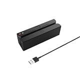QICARWOW MSR90U Magnetic Strip Card Reader 3 Track USB POS Magstripe Card Reader for POS System Cashier Registry,Plug and Play, Black