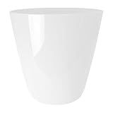 The HC Companies Aria Round Self-Watering Pot - Lightweight Plastic Planter for Herbs & More - Durable Plant Pots for Indoor Plants & Outdoor Plants (6" Glossy White, Pack of 1)