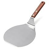 UTENEW Stainless Steel Pizza Spatula Peel Shovel Cake Lifter Wood Handle Plate Holder Baking Tool Baking Homemade Pizza 8Inch