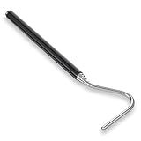 Stainless Steel Extensible Snake Hook 26 Inches, Retractable Reptile Hook Collapsible Stainless Steel Snake Tool Portable Mini Snake Hook For Ball Python Snake Stick Pick-Up Handling Tool, Black