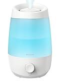 BREEZOME Humidifiers for Bedroom, 2.5L Humidifiers for Home, 250ml/h Mist Output, 7 Adjustable LED,25hrs Essential Oil Diffuser, 25dB Top Fill Ultrasonic Humidifier for Baby and Indoor Plants, White