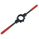 HARSKIYER Die Stock Handle Wrench, 1.5 Inch / 38mm Adjustable Die Holder Tool, Metric M12 - M14 Heavy Duty Round Threading Tool with Non Slip Design