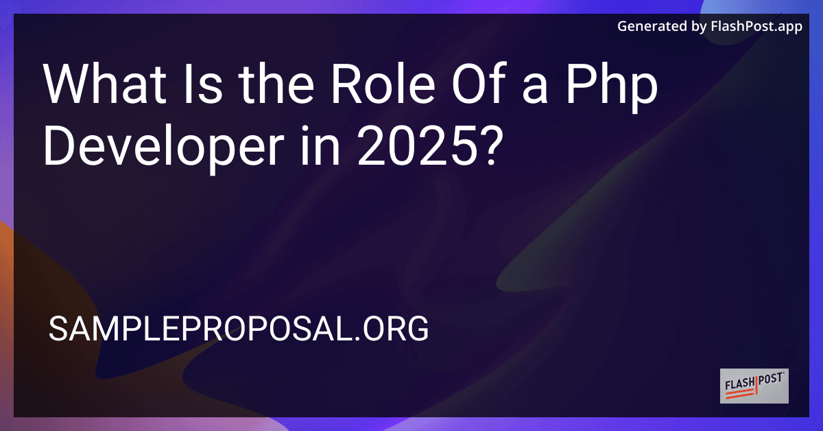 What Is the Role Of a Php Developer in 2025? preview