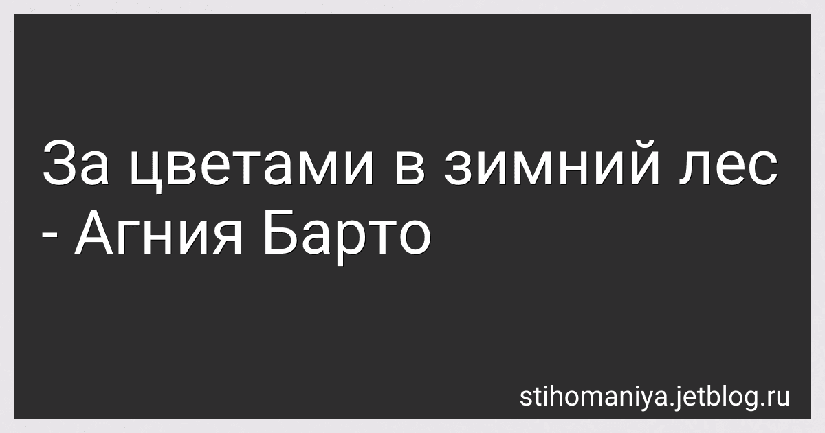 За цветами в зимний лес - Агния Барто image