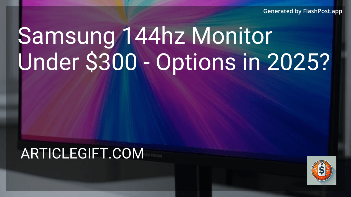 Samsung 144hz Monitor Under $300 - Options in 2025? preview