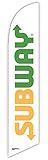 GLOBAL ADVERTISING SOLUTIONS Subway Feather Flag Eye Catching Banner Sign for Business and Marketing Replacement Flag Only Without Hardware (White Flag With Yellow Green Text)