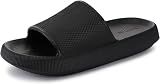 WHITIN Women's Slides Cushioned 7.5-8.5 Thick Slippers Home Wear Black