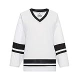 EALER H400 Series Blank Ice Hockey Practice Jersey League Jersey for Men and Boys - Senior and Junior - Adult and Youth White/Black