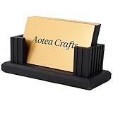 Modern Concrete Business Card Holder Desk - Aesthetic Fluted Minimalist Business Card Display Stand for Women & Men - Sturdy Cement Business Cards Holder - Modern Industrial Aesthetics to Office Decor
