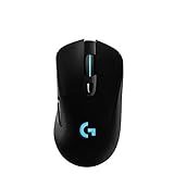 Logitech G703 Lightspeed Wireless Gaming Mouse - Black | Hero 25K Sensor, LIGHTSYNC RGB, Powerplay Compatible, 10G Optional Weight, 100-25,600 DPI, Rubber Side Grips