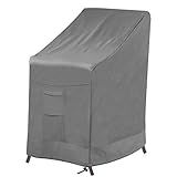 Vailge Stackable Patio Chair Cover,100% Waterproof Outdoor Chair Cover, Heavy Duty Lawn Patio Furniture Covers,Fits for 4-6 Stackable Dining Chairs,36"Lx28"Wx47"H,Grey