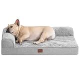 EHEYCIGA Memory Foam Dog Bed Medium Sized Dogs, Waterproof Dog Bed Orthopedic with Washable Removable Cover, Non-Slip Pet Bed Couch for Crate, 30x20x6 Inches, Grey