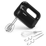 CKEMU Hand Mixer | 5-Speed Control | 400-Watt Motor | Stainless Steel Attachments | Lightweight & Compact Design | BPA-Free | Black