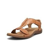 Taos The Show Premium Leather Women's Sandal, Caramel, 10 (M) US