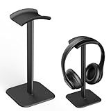 Ahonnpely Headphone Stand for Desk - Headset Stand with Aluminum Hanger and Plastic Headrest, Headphone Holder for AirPods Max, Sony, Bose, Beats and More (Black)