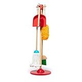 Melissa & Doug Dust Sweep Mop 6-Piece Pretend Play Set, Toddler Toy Cleaning, Pretend Play Home Cleaning, Kids Broom and Mop Set for Ages 3+