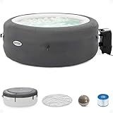 INTEX 28483E SimpleSpa Inflatable Hot Tub 4 Person Bubble Massage Spa: Includes Insulated Cover – Built-in QuickFill Inflation – Soothing Jets – 77" x 26"