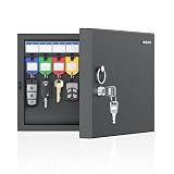 Uniclife 16 Keys Key Lock Box, Wall Mount Key Box, Car Key Organizer with Writable Key Racks and Tags, Security Key Cabinet, Car Key Holder Storage Box for Office, Hotel & Company