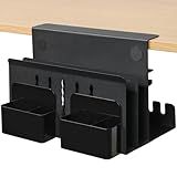 MAXECHO Desk Side Storage, Under Desk Laptop Mount, Table Side Hanging File Organizer, No Drill Clamp On Cable Management Tray, Laptop Holder with Magnetic Pen Holder for Office and Home, Load 22 Lbs