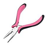 Quacc Hair Extension Pliers 3-Hole Mini Hair Extension Tool for Micro and Nano Ring Hair Extensions (Pink)