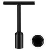 Lothee T-handle Penta Socket Wrench, 5-point Heavy Duty Lineman Socket, Heat Treated Cr-mo Alloy Steel for Pad-mounted Transformers and Secondary Pedestals(1 Pcs,Black)