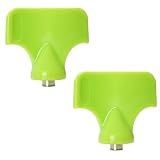 BuleVina 2pcs Spike Wrench Track Tool for Shoes, Steel Sports Shoe Replacement Nail Puller and Field Outdoor Running Studs Cleats Removing Aid Tool (Green)