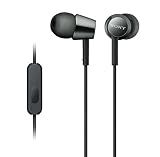 Sony MDREX155AP in-Ear Earbud Headphones with mic for Phone Call, Black