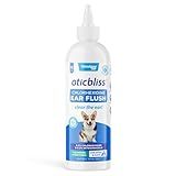 Vetnique Oticbliss Medicated Dog Ear Infection Treatment, Antiseptic Ear Cleaner for Cat & Dog Ear Cleaning Solution with Chlorhexidine & Ketoconazole (12oz Flush)
