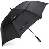 G4Free 47/54/62/68/72 Inch Automatic Open Golf Umbrella Extra Large Oversize Double Canopy Vented Windproof Waterproof Stick Umbrellas (Black)