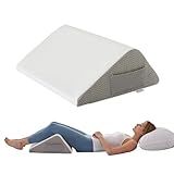 Bedluxe Knee Pillow for Back Sleeping, Leg Pillow Knee Wedge Pillow, Memory Foam Wedge Pillows for Legs Post Surgery, Triangle Pillow for Knee Support, Leg Elevation, Knees Hip Back Pain Relief, White