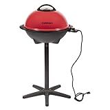 Cuisinart Indoor/Outdoor Electric Grill, 2-in-1 Portable BBQ with Nonstick Cooking Surface, Electric Grill Outdoor with Adjustable Heat, Stand/Tabletop Options for Cookouts, Barbecues, Small Spaces